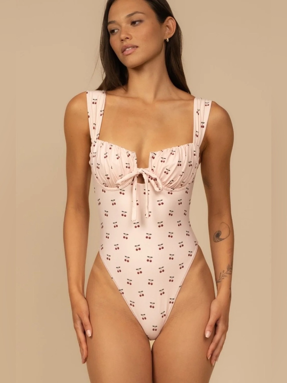 New! Montce Cherries Petal Variation One-Piece Large 34362